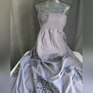 Elegant Gray Strapless Dress